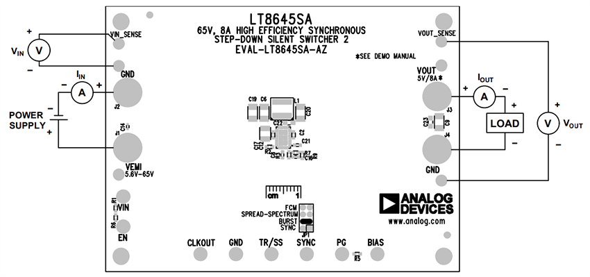 機械図面 - Analog Devices Inc. EVAL-LT8645SA-AZ評価ボード